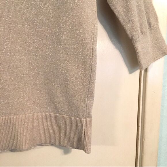 Banana Republic holiday silver shimmer sweater M - Picture 3 of 6